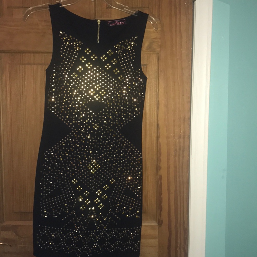 Black and gold dress
